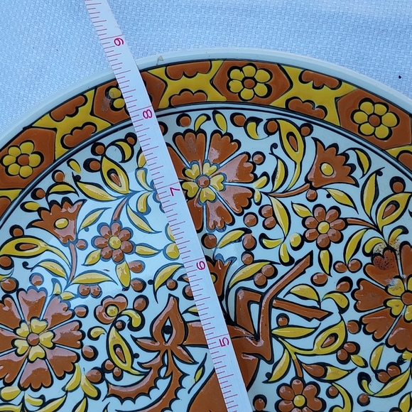 2 /$20 πVintage Greek wall plate yellow ππΏ π¦ embossed 8.5" Greece - Picture 11 of 12